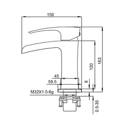Змішувач для раковини Koer KB-14007-05 (KR3447) - мініатюра 2