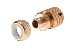 Конектор латунний на поливальний шланг з аквастопом Intertool Storm 1/2 x 1/2 - мініатюра 3