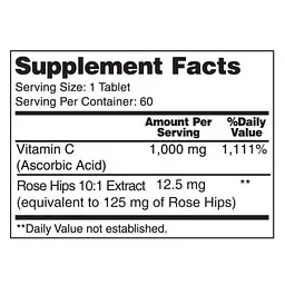 Вітамін C Earths Creation Vitamin C 1000 mg with rose hips 60 таб (1091-817 526) - мініатюра 2
