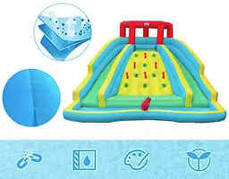Надувна водна гірка Costway Summer зі стійкою для скелелазіння двостороння - мініатюра 3