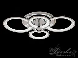 Стельова LED-люстра Diasha 8022/4HR 70W, 3 кільця, 3 кольори світла, Ø40×62 см, диммер, пульт - мініатюра 3