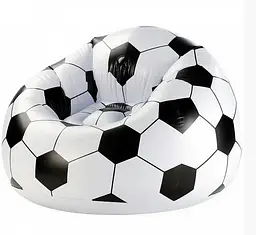 Надувне крісло-пуф Inflatable Sofa / Надувне крісло-мішок 110х110х85 см Чорно-білий - мініатюра 3