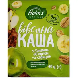 Каша вівсяна Holm's light food з бананом, яблуком та корицею 40 г