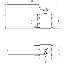 Кран кульовий прямий Q Professional 1 1/4″ ЗВ КР PN40 QP152 - мініатюра 4