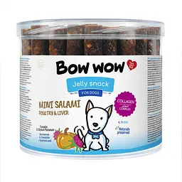 Ласощі для собак Bow wow палички міні-салямі з птицею та печінкою, 12 см (60 шт/уп)