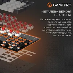 Клавіатура Genesis Metallic, Black/Grey, USB, механічна (перемикачі Outemu RED) GamePro teh0028305 - мініатюра 6