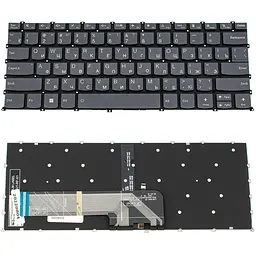 Клавіатура для ноутбука LENOVO (IdeaPad: 5-14 seires), ukr, onyx чорний, без фрейму, підсвічування клавіш (copilot)