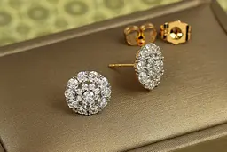 Сережки гвоздики Xuping Jewelry Омега з родієм 11 мм золотисті - мініатюра 2