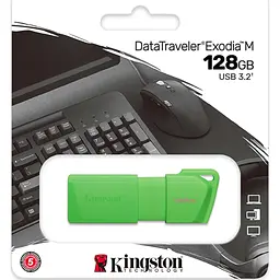 USB флеш накопичувач Kingston 128GB DataTraveler Exodia M Green USB 3.2 (KC-U2L128-7LG) - мініатюра 4