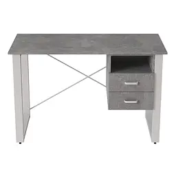 Письмовий стіл із ящиками Ferrum-decor Оскар 750x1400x600 метал Білий ДСП Бетон 16 мм (FRD-103247)