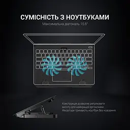 Підставка для охолодження ноутбука GamePro (CP413) - мініатюра 10