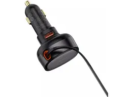 Автомобільний зарядний пристрій BASEUS Enjoyment Pro U Black (C00057800111-00) - мініатюра 3