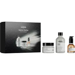 Набір для волосся L'Oreal Professionnel Serie Expert Metal Detox Meteora 2025: шампунь 300 мл + маска 250 мл + олійка 50 мл
