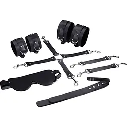 Набір для БДСМ 5 в 1 Feral Feelings BDSM Kit 5 Black, наручники, поножі, хрестовина, маска, падл