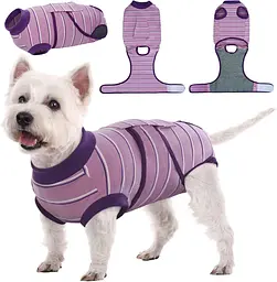 Післяопераційна попона для собак Wan Talk Recovery Suit, Violet Stripe, 4XL