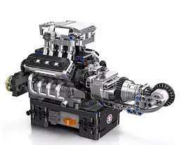 Конструктор двигун Mould King McLaren V8 Technic моторизований восьмициліндровий мотор для дітей та дорослих 737 деталей - мініатюра 2