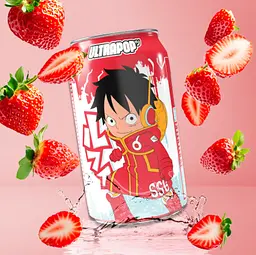 Газований напій Ultrapop One Piece Soda Luffy Lemon Strawberry 330 мл - мініатюра 3