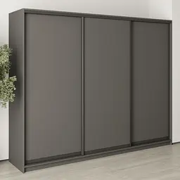 Шафа-купе тридверна MebelStar Уні BG 3ДСП 260x45x210 см Антрацит (MBS-7906)