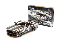 Дерев'яний 3D конструктор Muscle car GT, Puzzleоk (Puz-00639), 162 дет. (біла)