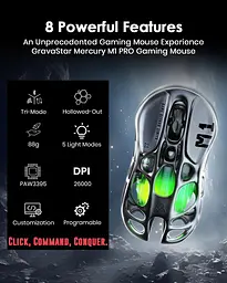 Ігрова Миша GravaStar MERCURY M1 PRO Gray PAW3395 (GRAVASTARM1PRO_GRY) - мініатюра 4