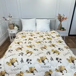 Ковдра євро відкрита двостороння з вовни Arda Camell wool 21438 195х215 см бежева - мініатюра 5