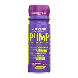 Передтренувальник без кофеїну Nutrend Pump Shot, 60 мл - Ожина-лайм
