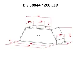 Витяжка повновбудована PERFELLI BIS 58844 WH 1200 LED - мініатюра 11