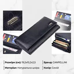 Портмоне для жінок з монетницею з натуральної шкіри Canpellini 21533 синє - мініатюра 2