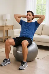 Фітбол York Fitness 75см сірий + насос - мініатюра 7
