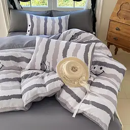 Постельное белье евро с простыней на резинке из муслина Colorful Home 19945 200х230 см