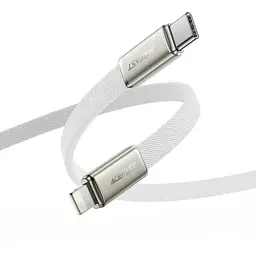 Дата кабель USB 2.0 AM to Lightning 1.2m 30W nylon white Acefast (6974316286240) - мініатюра 4