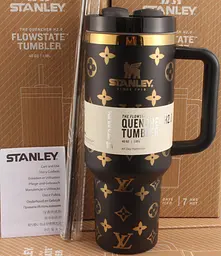 Термокухоль Stanley Quencher H2.0 Tumbler з неіржавкої сталі 1,18 л Black Monogram KT6007831