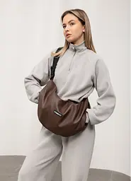 Жіноча сумка Sambag HOBO Bag-glove шоколадна 50 х 28 х 5 см (53400020)