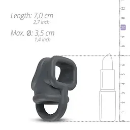 Кільце ерекційне Boners Liquid Silicone Ball Splitter 7 см сірий - мініатюра 4