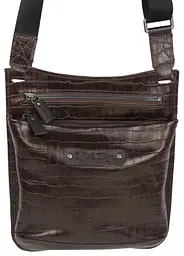Чоловіча сумка Mykhail Ikhtyar 24х26х3 см Коричневий (45041 croco brown) - мініатюра 2