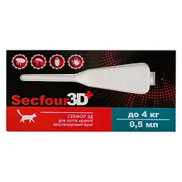Краплі протипаразитарні Fipromax Secfour 3D для котів до 4 кг 0.5 мл 2 шт. - мініатюра 4