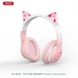 Бездротові навушники XO BE38 Cats Ear накладні з вушками кота рожеві 6920680840298 - мініатюра 5