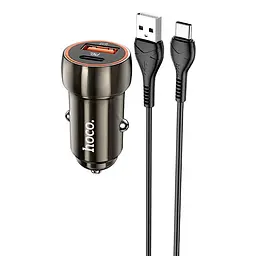 Адаптер автомобільний HOCO Type-C Cable Blue whale car charger set Z46A набір коричневий