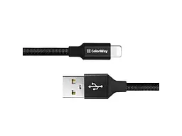 Кабель ColorWay USB to Apple Lightning 2.4А 0,25m Black (CW-CBUL048-BK) - мініатюра 4
