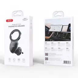 Автотримач XO C154 Round Drip Magnetic Air Vent Car Holder чорний - мініатюра 5