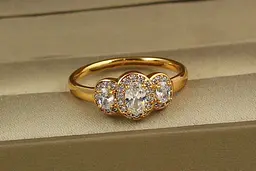 Кільце Xuping Jewelry три овали р 20 золотисте