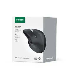 Маніпулятор миша бездротова UGREEN MU008 Multi-mode Vertical Mouse White (UGR-45759) - мініатюра 2