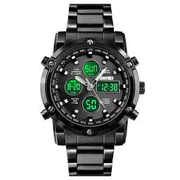 Наручний годинник чоловічий Skmei 1389 Black - Black, 1389BK (12323) - мініатюра 2