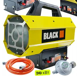 Газовий обігрівач / Газова теплова гармата (дуйка) 30 кВт BLACK (Пропан/Бутан) + шланг і редуктор (Польща)