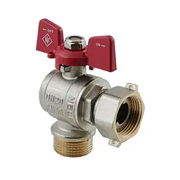 Кран кульовий Nolf Classic NFC.841-08-3/4"FM ГШМ з накидною гайкою кутовий, ручка "метелик" червона NF3159
