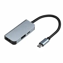 Розгалужувач Хаб 2E W2680 USB-C Grey USB-A 3.0/USB-C PD/HDMI, 0.14 м