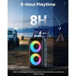 Bluetooth колонка Karaoke Multifunctional Speaker T-08 з двома мікрофонами для караоке на вечірках - мініатюра 2
