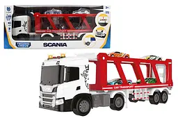Іграшковий автовоз Scania Large Truck з машинками світлозвукові ефекти 6414KS TechnoDrive