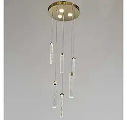 Каскадна золота LED люстра на 6 скляних підвісів Artlight 2317/6GD - мініатюра 2