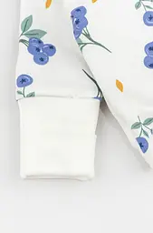 Комплект для новонародженої дівчинки Blueberry 3 в 1 з футеру з начосом (льоля, повзунки, чепчик) - мініатюра 3